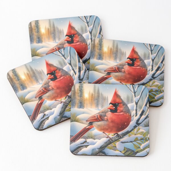 Item preview, Northern Cardinal in Snowy Pines designed and sold by Gustavo Navarro.
