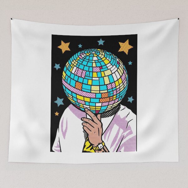 Aperçu de l'œuvre boule à facettes disco pop art Harry Styles créée et vendue par JulieLins33.