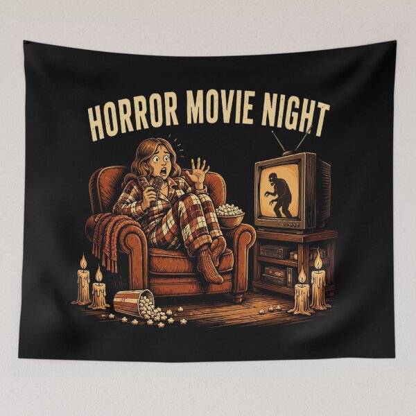 Item preview, Horror Movie Night Retro designed and sold by eliquistgk.