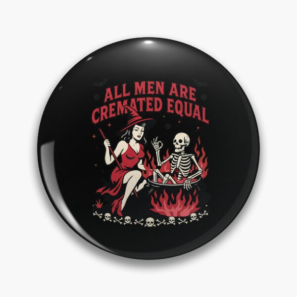 Item preview, All Men Are Cremated Equal Witch Skeleton designed and sold by DEIDRAEPERSON.