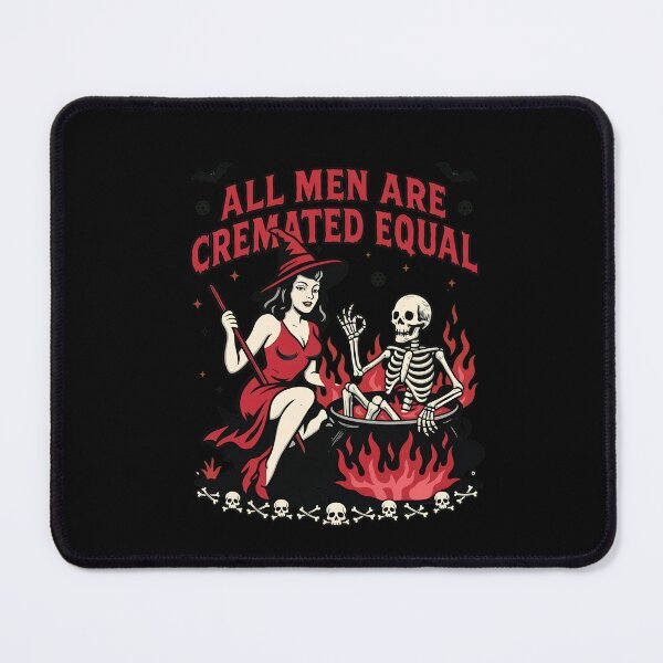 Item preview, All Men Are Cremated Equal Witch Skeleton designed and sold by DEIDRAEPERSON.