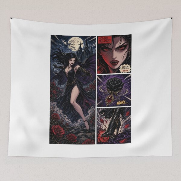 Item preview, Vampire Queen Gothic Horror Comic Panel designed and sold by JonelleTshirts.