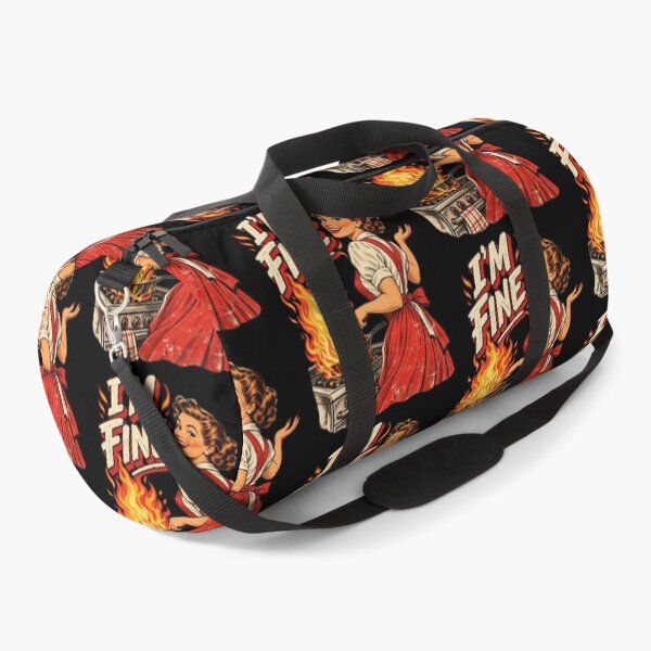Item preview, Im Fine Funny Vintage 1950s Housewife Kitchen Fire Cooking Design designed and sold by AnimeSH9.