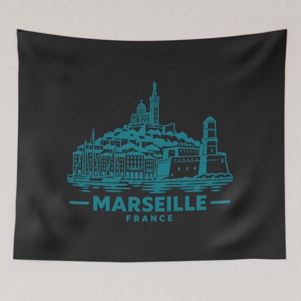 Item preview, Marseille France Line Art Skyline Poster designed and sold by CMYKStudio.