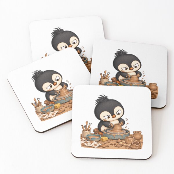 Item preview, Taro the Penguin Making Pottery | Cute Ceramic Artist designed and sold by MrDev.