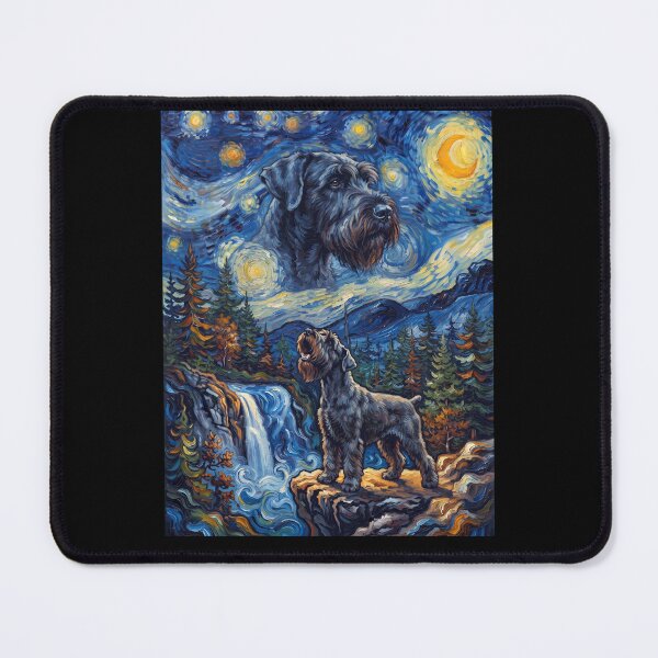 Item preview, Giant Schnauzer Howling Moon Starry Night Van Gogh Art Animal Lover designed and sold by dian-rody-crest.