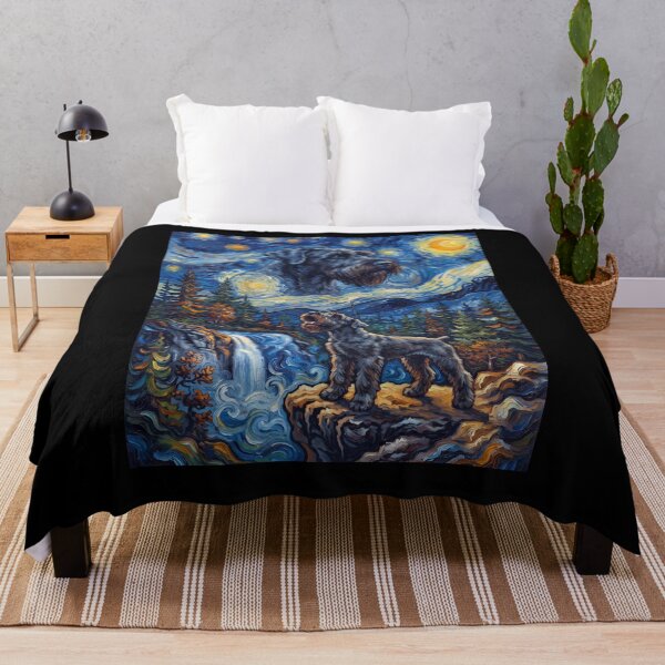 Item preview, Giant Schnauzer Howling Moon Starry Night Van Gogh Art Animal Lover designed and sold by dian-rody-crest.