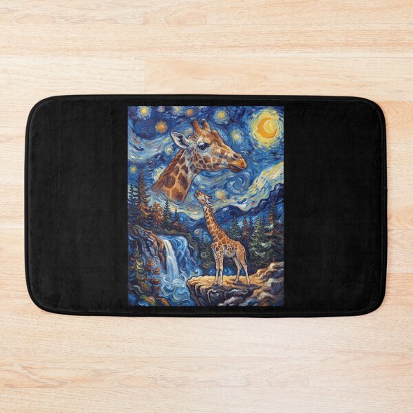 Artikelvorschau, Giraffenheulen, Mond, Sternennacht, Van Gogh, Kunst, Tierliebhaber entworfen und verkauft von dian-rody-crest.