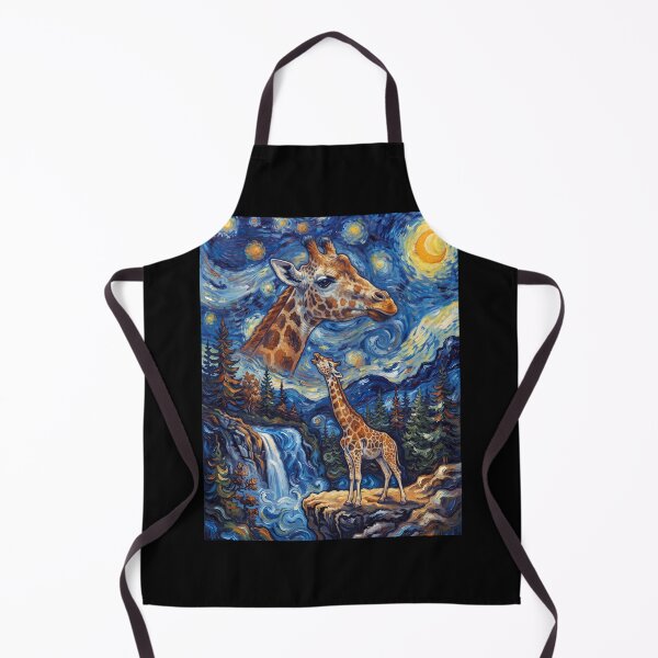 Item preview, Giraffe Howling Moon Starry Night Van Gogh Art Animal Lover designed and sold by dian-rody-crest.