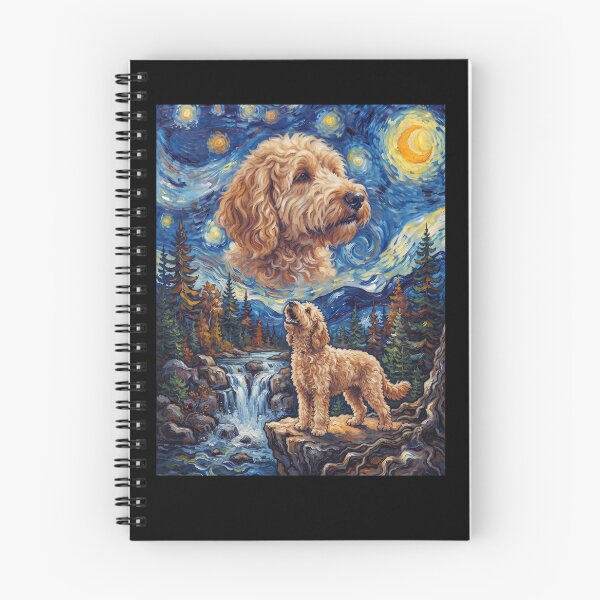 Item preview, Goldendoodle Howling Moon Starry Night Van Gogh Art Dog Lover designed and sold by dian-rody-crest.