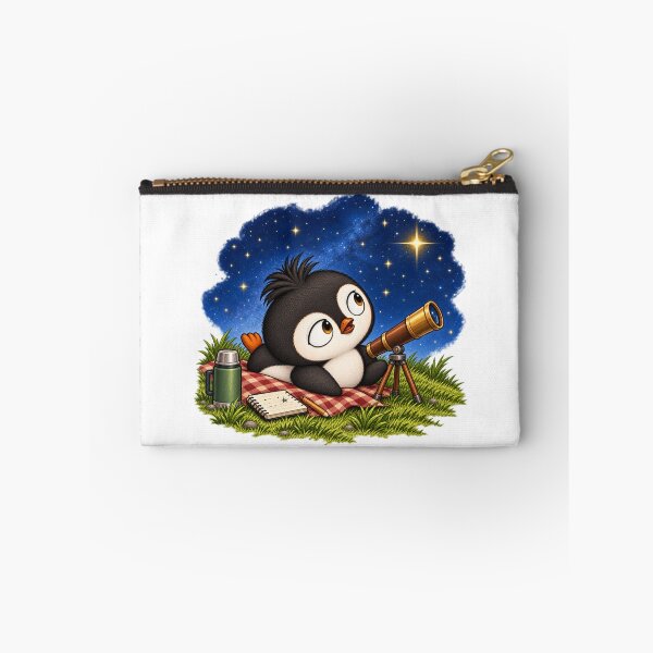 Item preview, Taro the Penguin Stargazing with Telescope | Cute Night Sky Adventure Art designed and sold by MrDev.
