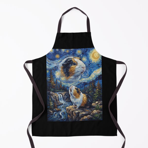 Item preview, Guinea Pig Howling Moon Starry Night Van Gogh Art Animal Lover designed and sold by dian-rody-crest.