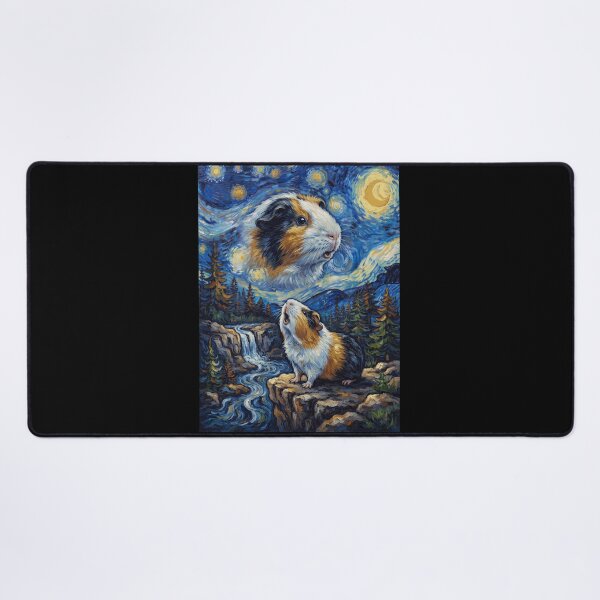 Item preview, Guinea Pig Howling Moon Starry Night Van Gogh Art Animal Lover designed and sold by dian-rody-crest.