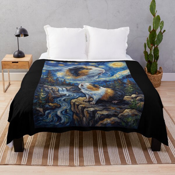 Item preview, Guinea Pig Howling Moon Starry Night Van Gogh Art Animal Lover designed and sold by dian-rody-crest.