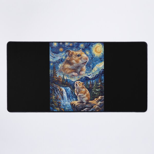Item preview, Hamster Howling Moon Starry Night Van Gogh Art Animal Lover designed and sold by dian-rody-crest.