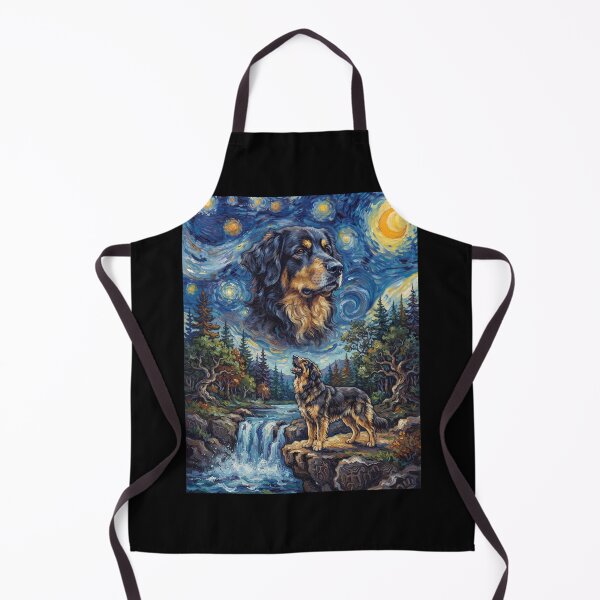 Item preview, Hovawart Howling Moon Starry Night Van Gogh Art Animal Lover designed and sold by dian-rody-crest.