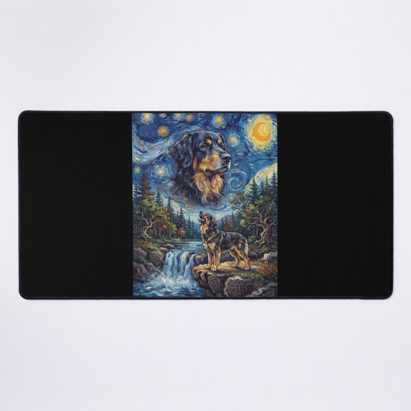 Item preview, Hovawart Howling Moon Starry Night Van Gogh Art Animal Lover designed and sold by dian-rody-crest.