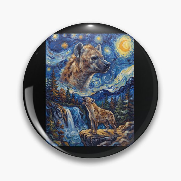 Item preview, Hiena aullando a la luna, Noche estrellada, Arte de Van Gogh, Amante de los animales designed and sold by dian-rody-crest.