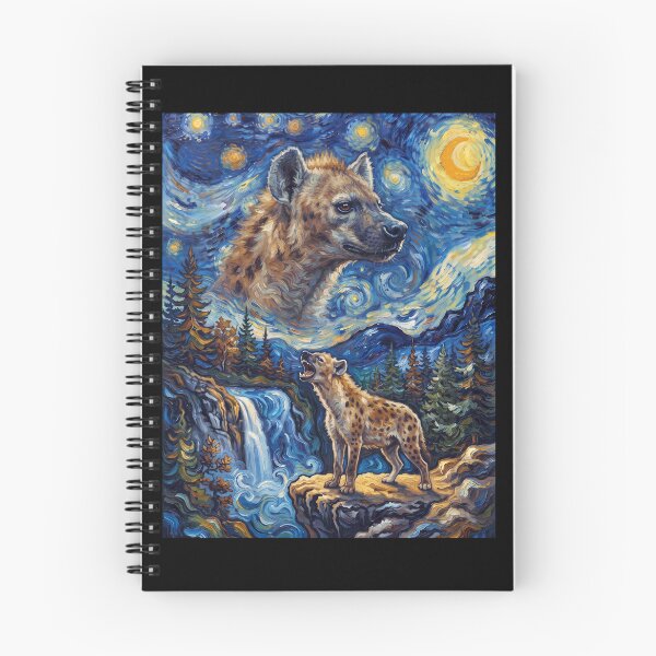 Item preview, Hyena Howling Moon Starry Night Van Gogh Art Animal Lover designed and sold by dian-rody-crest.