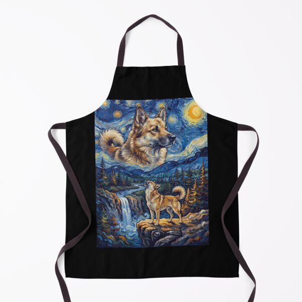 Item preview, Icelandic Sheepdog Howling Moon Starry Night Van Gogh Art Animal Lover designed and sold by dian-rody-crest.