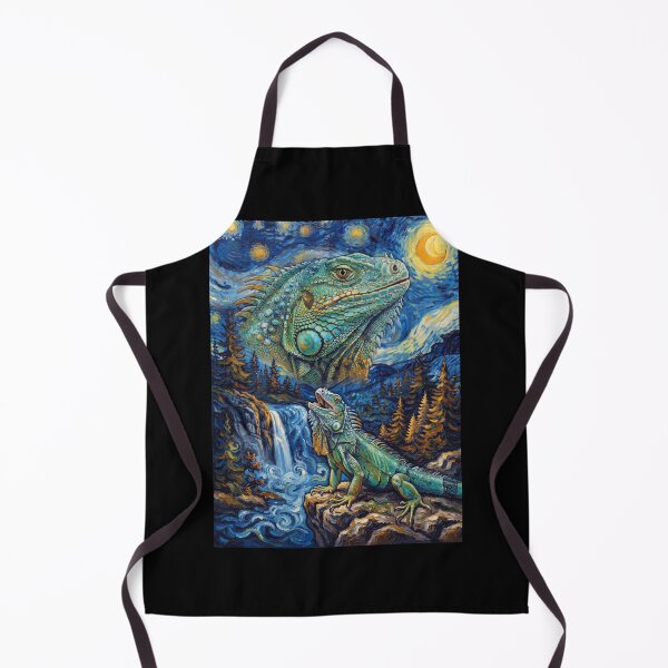 Item preview, Iguana Howling Moon Starry Night Van Gogh Art Animal Lover designed and sold by dian-rody-crest.