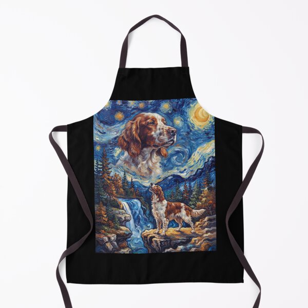 Item preview, Irish Red And White Setter Howling Moon Starry Night Van Gogh Art Animal Lover designed and sold by dian-rody-crest.