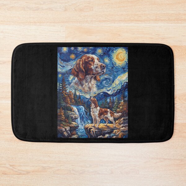 Item preview, Irish Red And White Setter Howling Moon Starry Night Van Gogh Art Animal Lover designed and sold by dian-rody-crest.