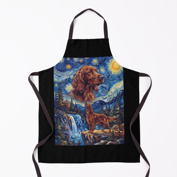 Item preview, Irish Setter Howling Moon Starry Night Van Gogh Art Animal Lover designed and sold by dian-rody-crest.