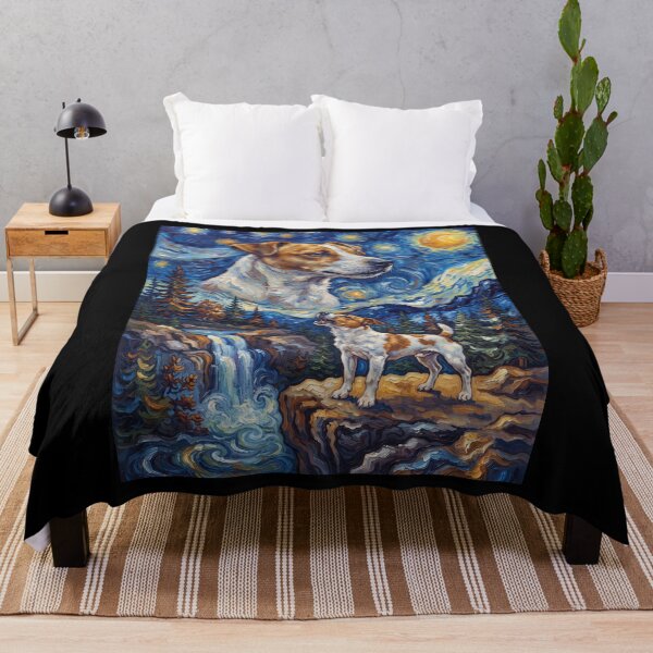 Item preview, Jack Russell Terrier Howling Moon Starry Night Van Gogh Art Animal Lover designed and sold by dian-rody-crest.