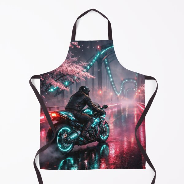 Item preview, Night Motorcycle Rider Illustration | Cinematic Neon Street Ride | Moody Urban Biker Aesthetic & Dynamic Wall Art designed and sold by PaintedPixels01.