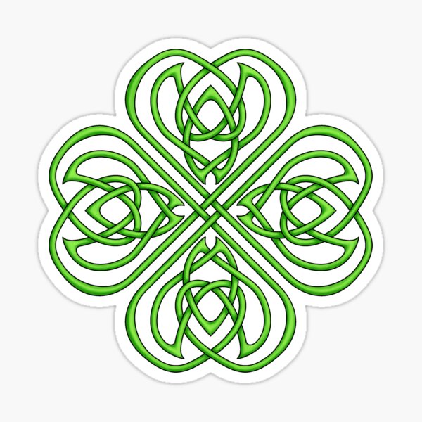 Irish Shamrock - Green Celtic Knotwork Sticker