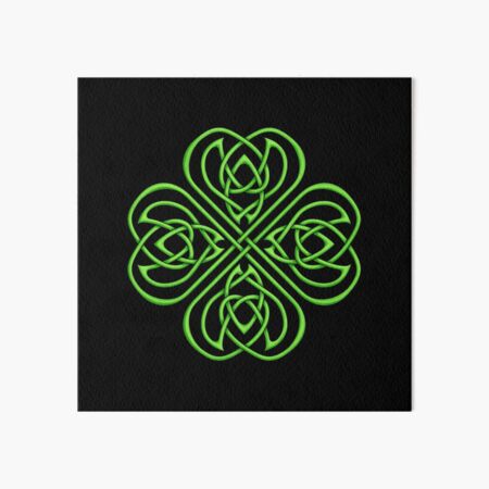 Irish Shamrock - Green Celtic Knotwork Art Board Print