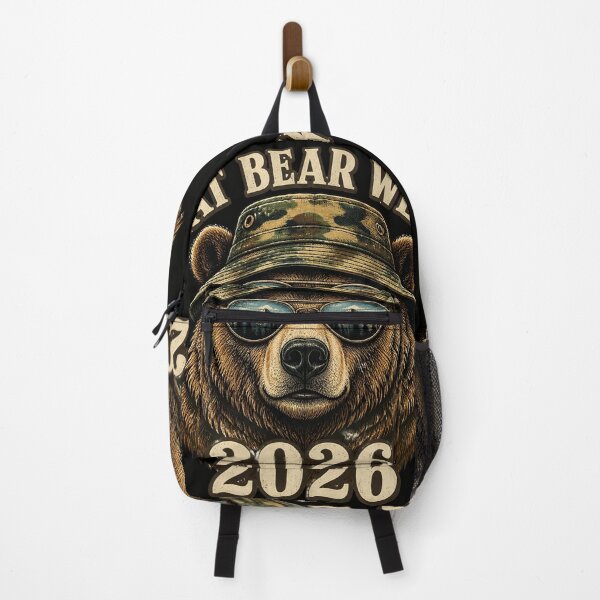 Item preview, Funny Grizzly Bear with Sunglasses & Camo Hat Vintage Wildlife Nature designed and sold by Zizo-DR44.