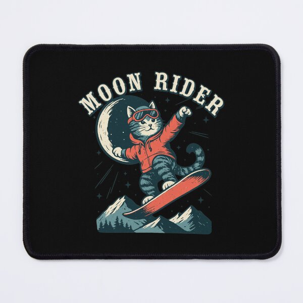 Item preview, Cat Snowboarding Moon Retro Art designed and sold by KENNETHPAGANJON.