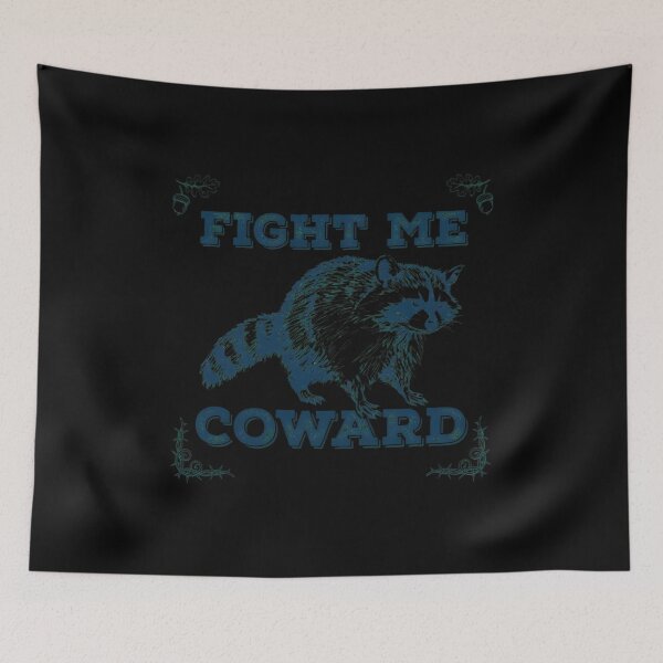 Item preview, Fight Me Coward Raccoon Vintage Animal Graphic designed and sold by MarielaDeckow.