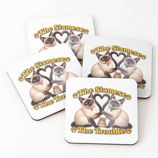 Item preview, Twice the Siamese, Twice the Trouble – Siamese Cat Lovers Design designed and sold by LnsCreations.