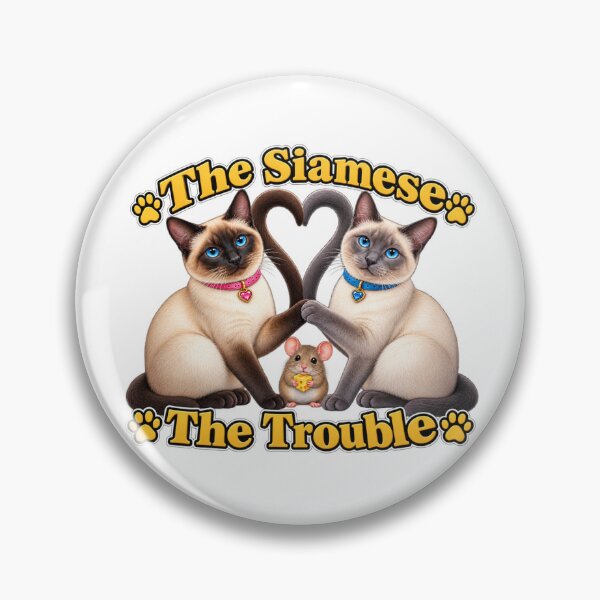 Item preview, Twice the Siamese, Twice the Trouble – Siamese Cat Lovers Design designed and sold by LnsCreations.