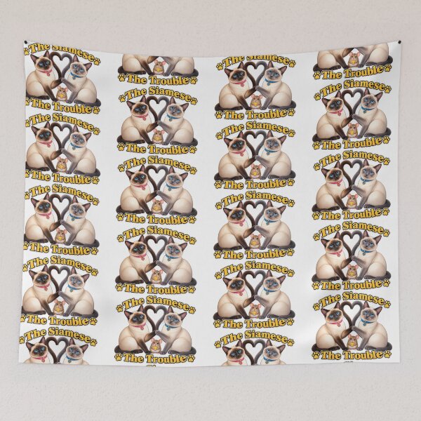 Item preview, Twice the Siamese, Twice the Trouble – Siamese Cat Lovers Design designed and sold by LnsCreations.