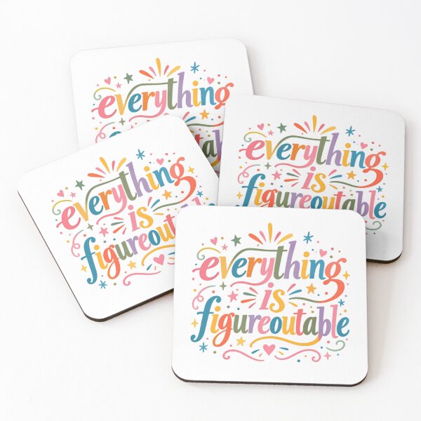 Item preview, Everything Is Figureoutable Motivational Quote Positive Affirmation Resilience Mindset designed and sold by SkeletonsDanger.