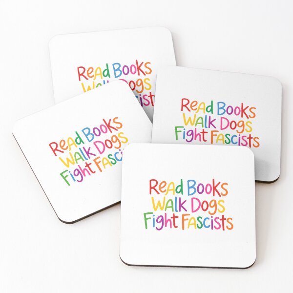 Item preview, Read Books Walk Dogs Fight Fascists Activist Progressive Reader Dog Owner designed and sold by SkeletonsDanger.