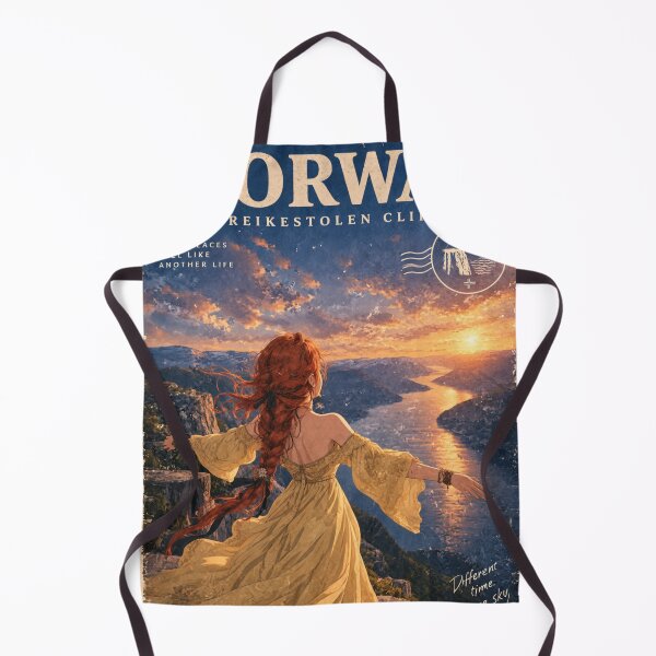 Item preview, Norway Preikestolen Cliff, Fjord,  Redhead Knight Time Traveler  designed and sold by DibujandoPorfa.