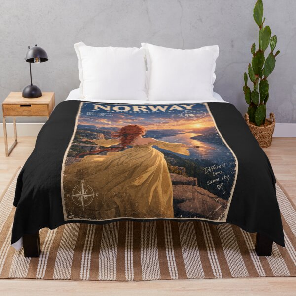 Item preview, Norway Preikestolen Cliff, Fjord, Redhead Knight Time Traveler designed and sold by DibujandoPorfa.