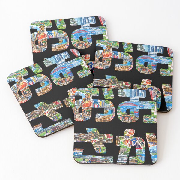 Item preview, Osaka Japan Typography Collage Art designed and sold by Komatoya.