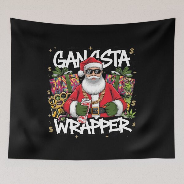 Item preview, Gangsta Wrapper Humorous Santa  designed and sold by MarielaDeckow.