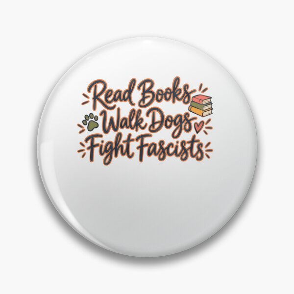 Item preview, Read Books Walk Dogs Fight Fascists Anti-Fascist Dog Lover Bookworm designed and sold by SkeletonsDanger.