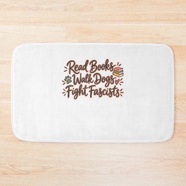 Item preview, Read Books Walk Dogs Fight Fascists Anti-Fascist Dog Lover Bookworm designed and sold by SkeletonsDanger.