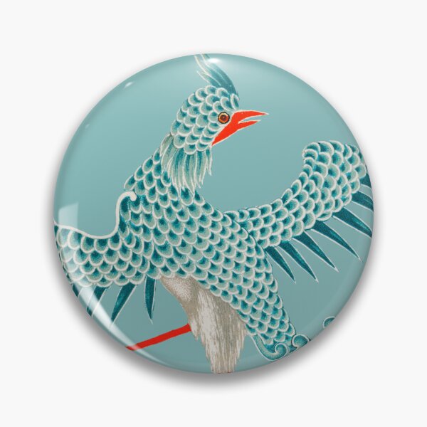 Item preview, Chinese Crane in Flight – Antique Turquoise Bird Ornament designed and sold by Polychromes.