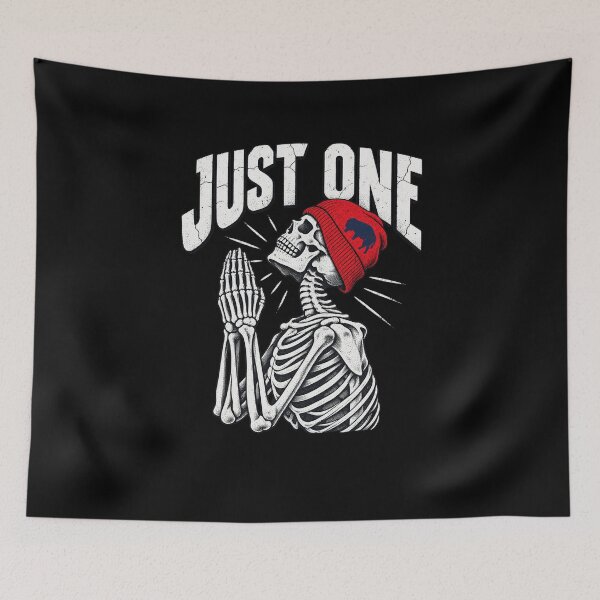 Item preview, Just One Funny Praying Skeleton Red Beanie Streetwear Design designed and sold by AnimeSH9.