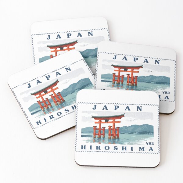 Item preview, Vintage Japan Hiroshima Itsukushima Torii Gate Postage Stamp Vector designed and sold by Shutter-Dragon.