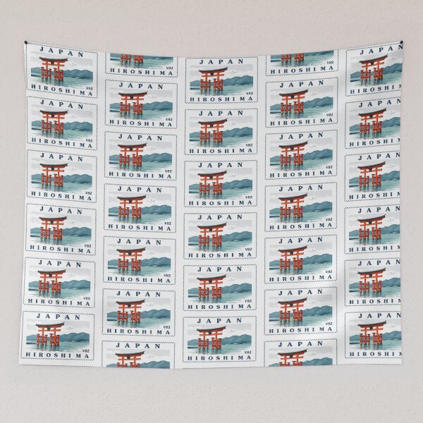 Item preview, Vintage Japan Hiroshima Itsukushima Torii Gate Postage Stamp Vector designed and sold by Shutter-Dragon.